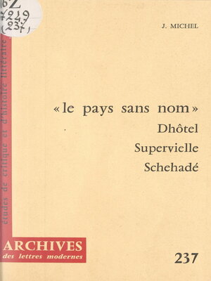 cover image of Le pays sans nom